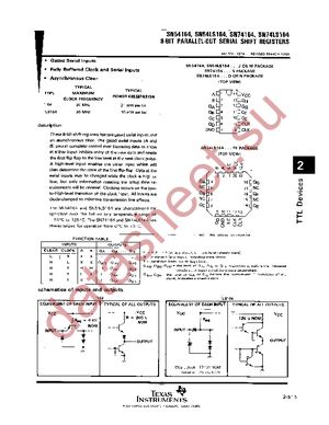 SN74LS164NSR datasheet  